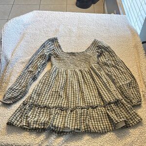 American Eagle Outfitters Plaid Dress with Yellow Highlights